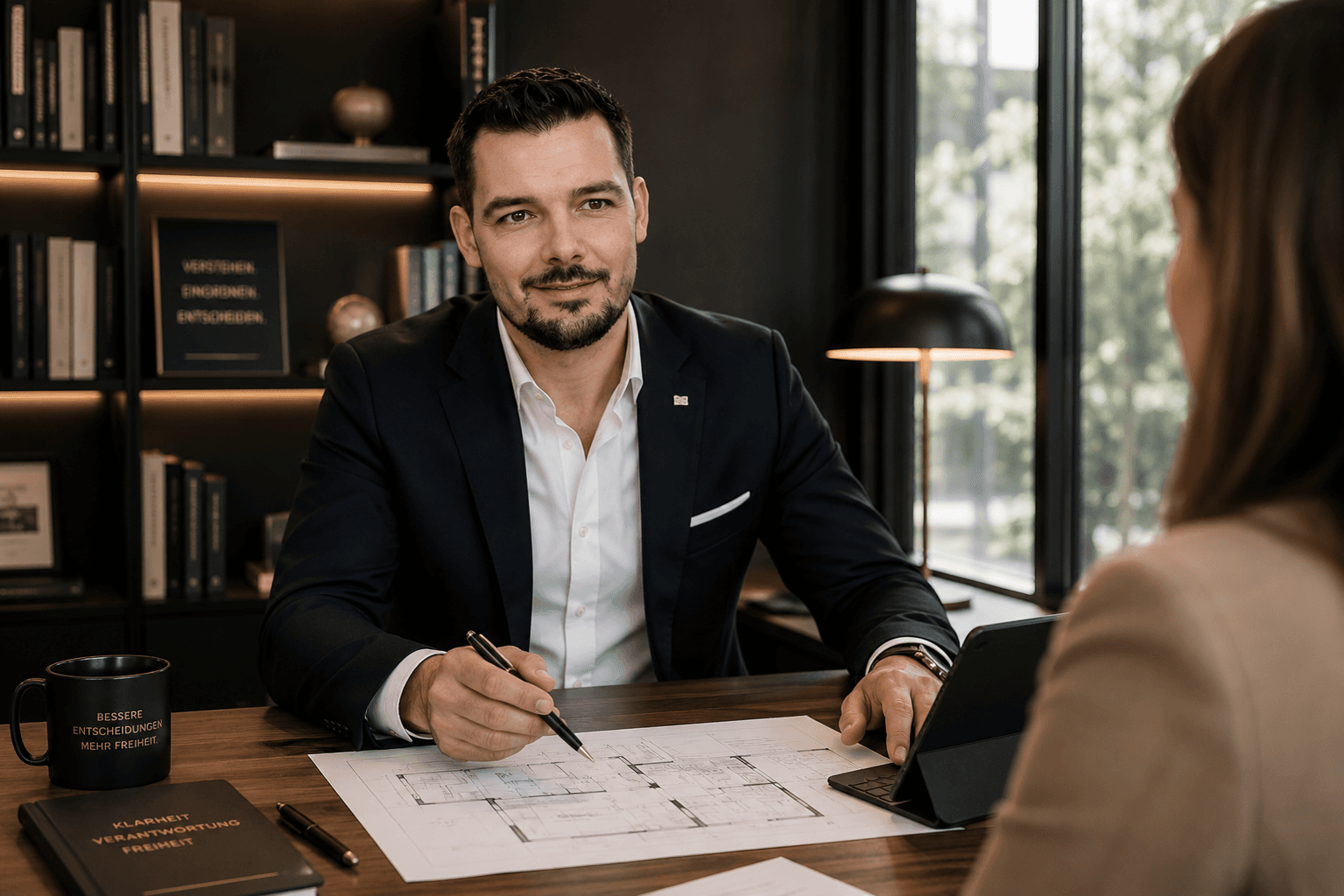 Martin Grabich in einer Beratung zur Immobilienfinanzierung